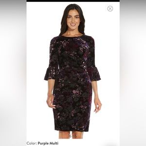 Adrianna Papell Velvet Sheath Dress